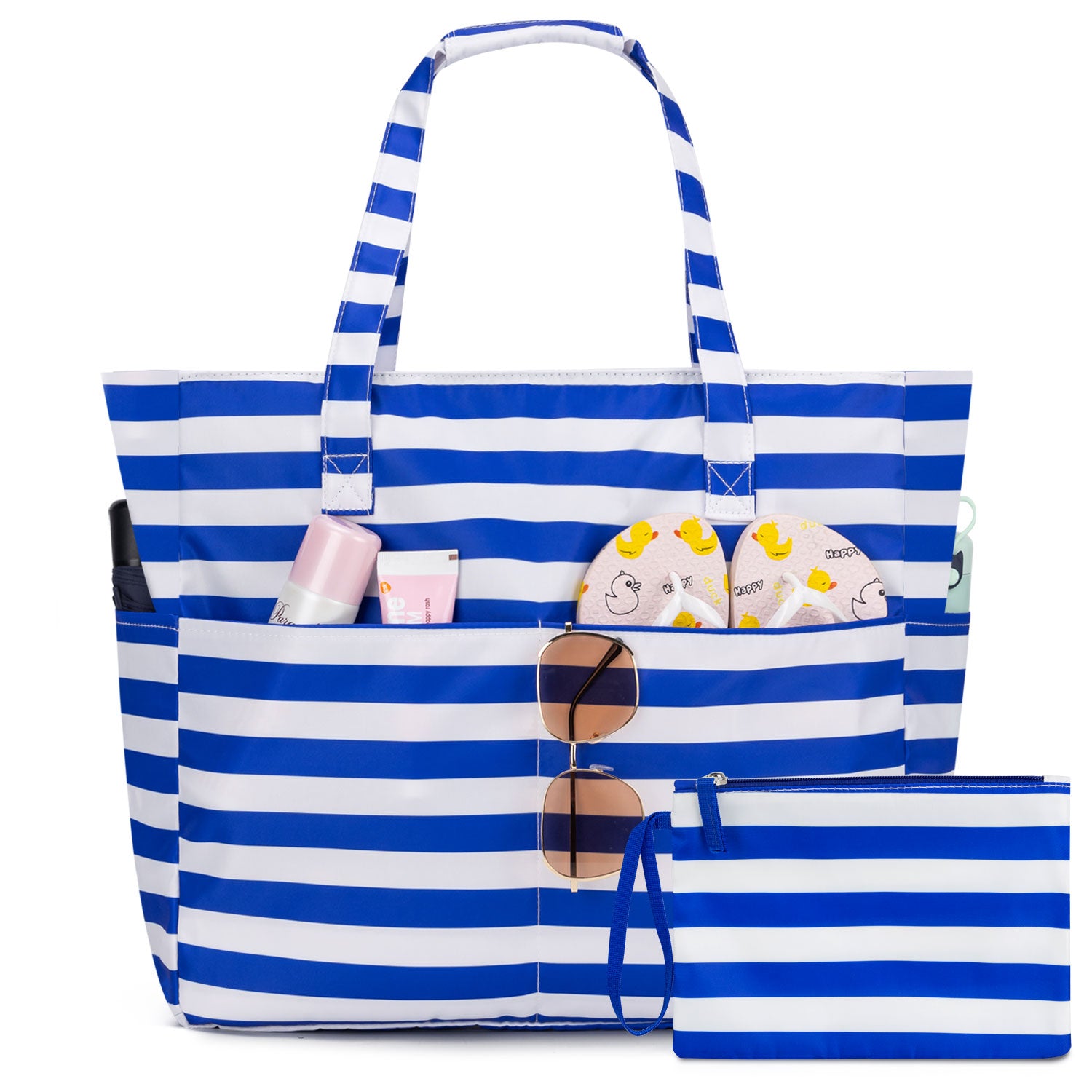Striped Large Beach Bag Waterproof