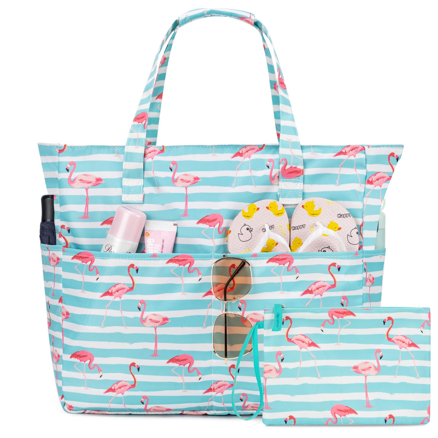 Striped Large Beach Bag Waterproof