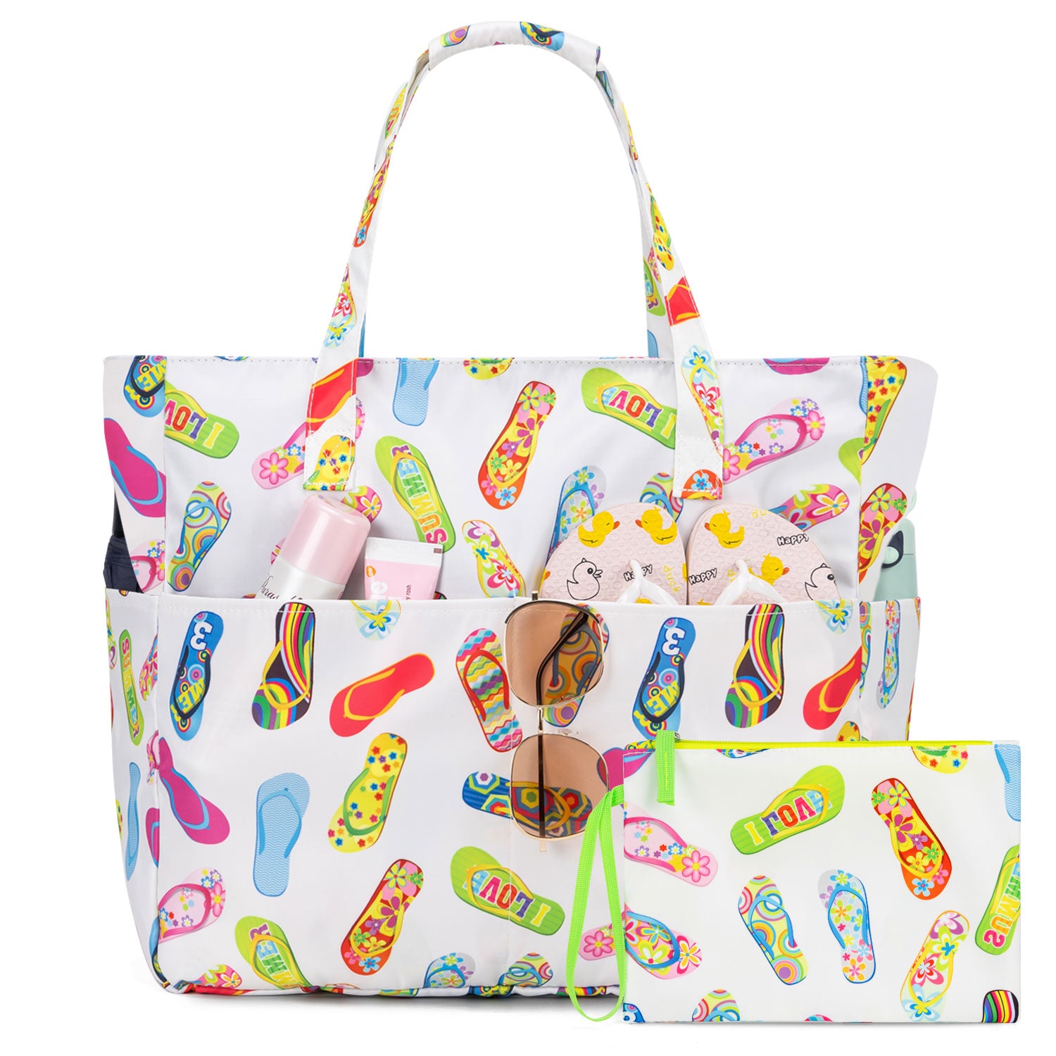 Striped Large Beach Bag Waterproof