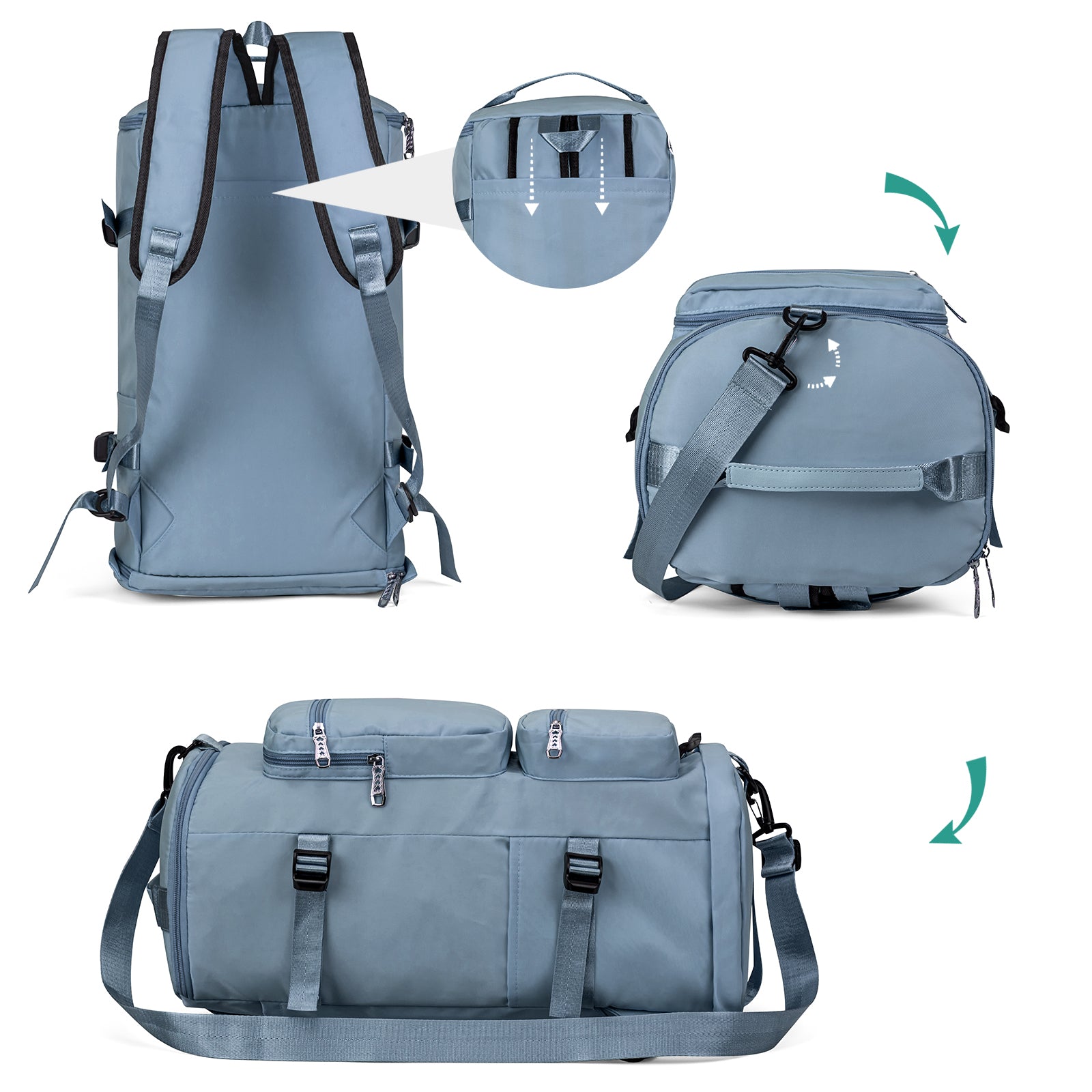 Large Capacity Versatile Duffle Bag Travel Backpack and Gym Bag