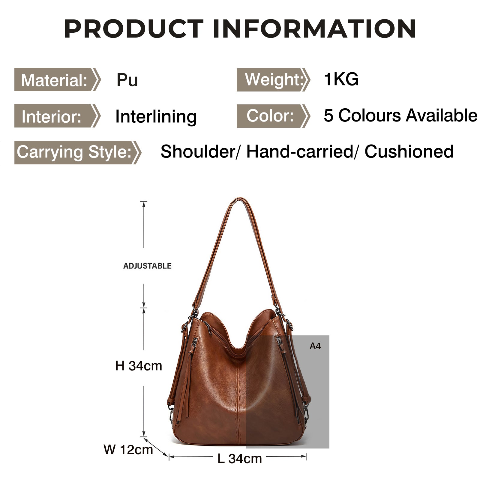 Leather Tote Handbags for Women 3pcs Set