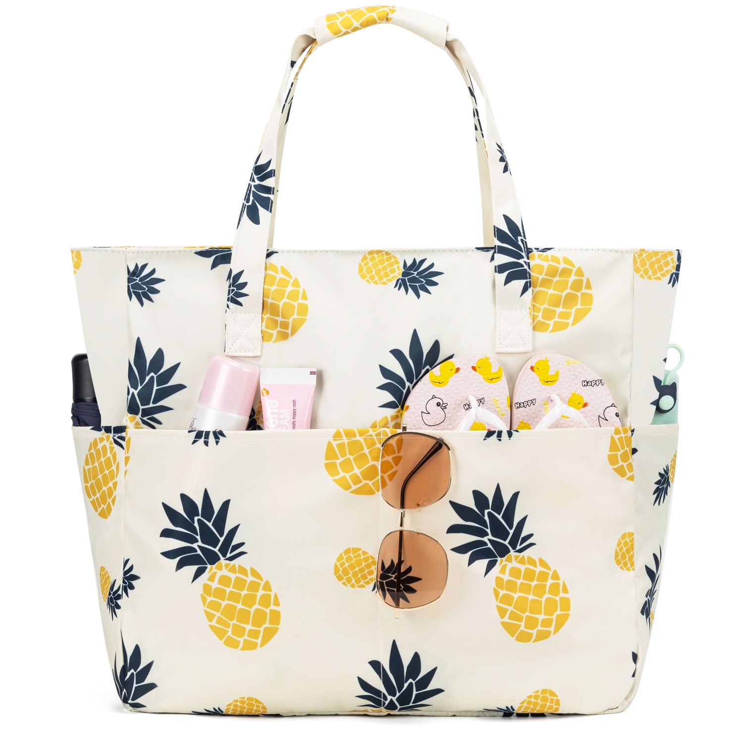 Oversized Waterproof Beach Bag with Zipper & Wet Compartment