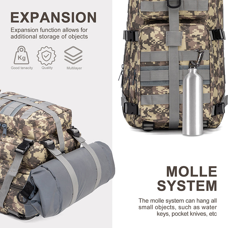 Large Military Tactical Backpack Travel Waterproof