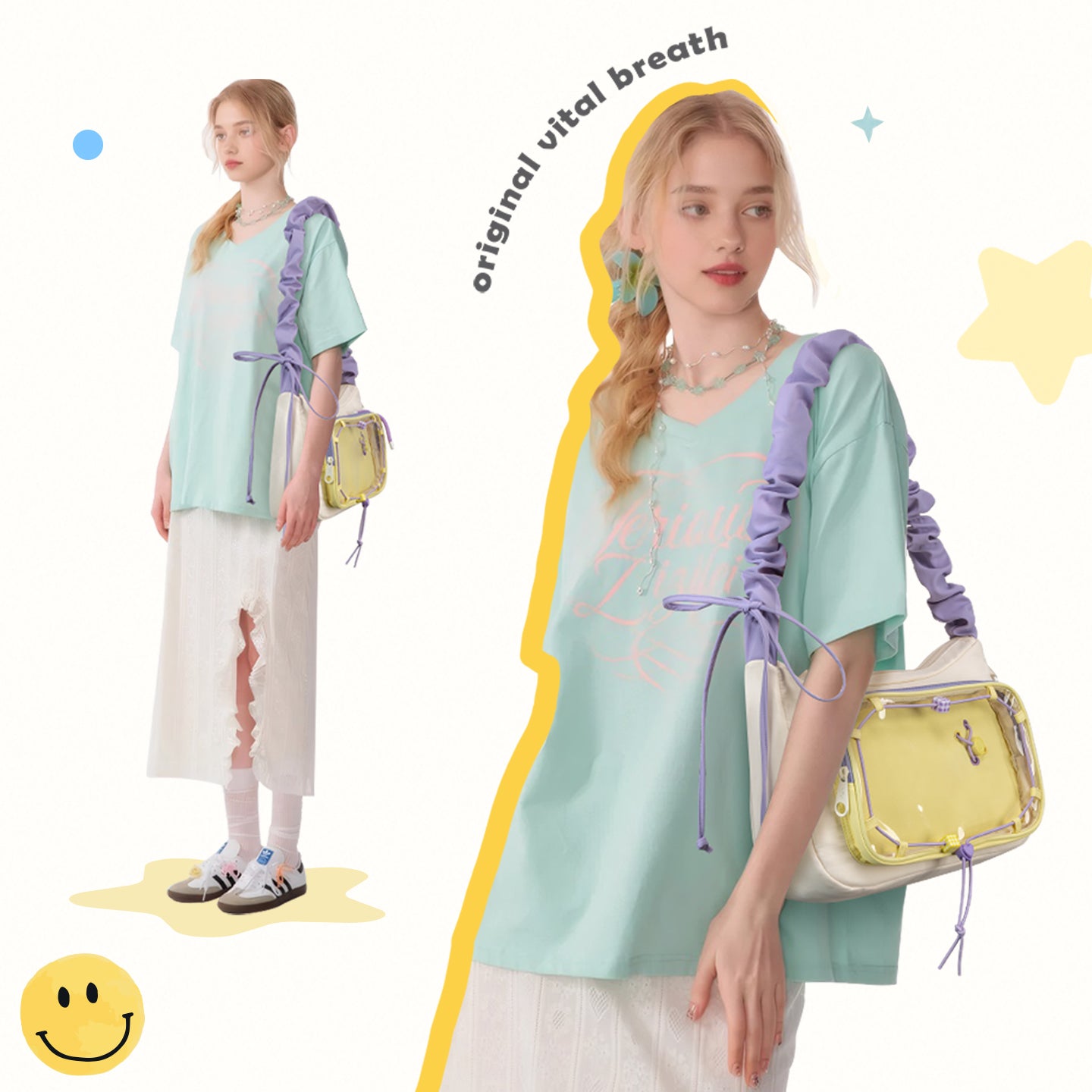Hamburger Ita Bag Cute Pin Display Purse Backpack Crossbody Shoulder Kawaii Badge