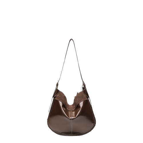 Frosted Leather Slouchy Tote Bag