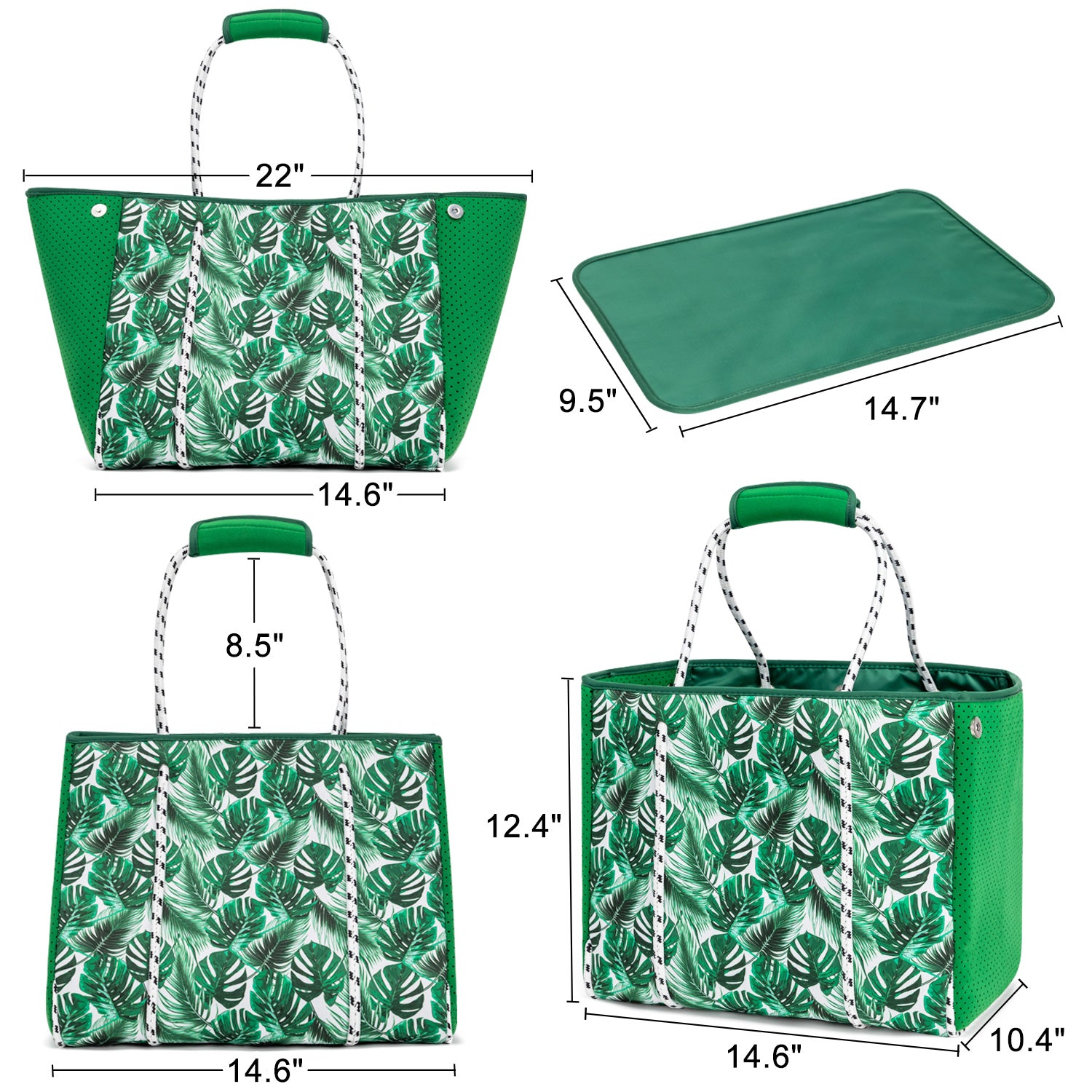 Large Beach Bag for Women with Zipper