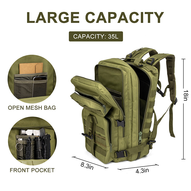 Large Military Tactical Backpack Travel Waterproof