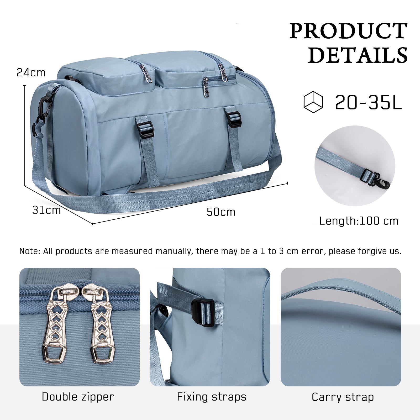 Large Capacity Versatile Duffle Bag Travel Backpack and Gym Bag