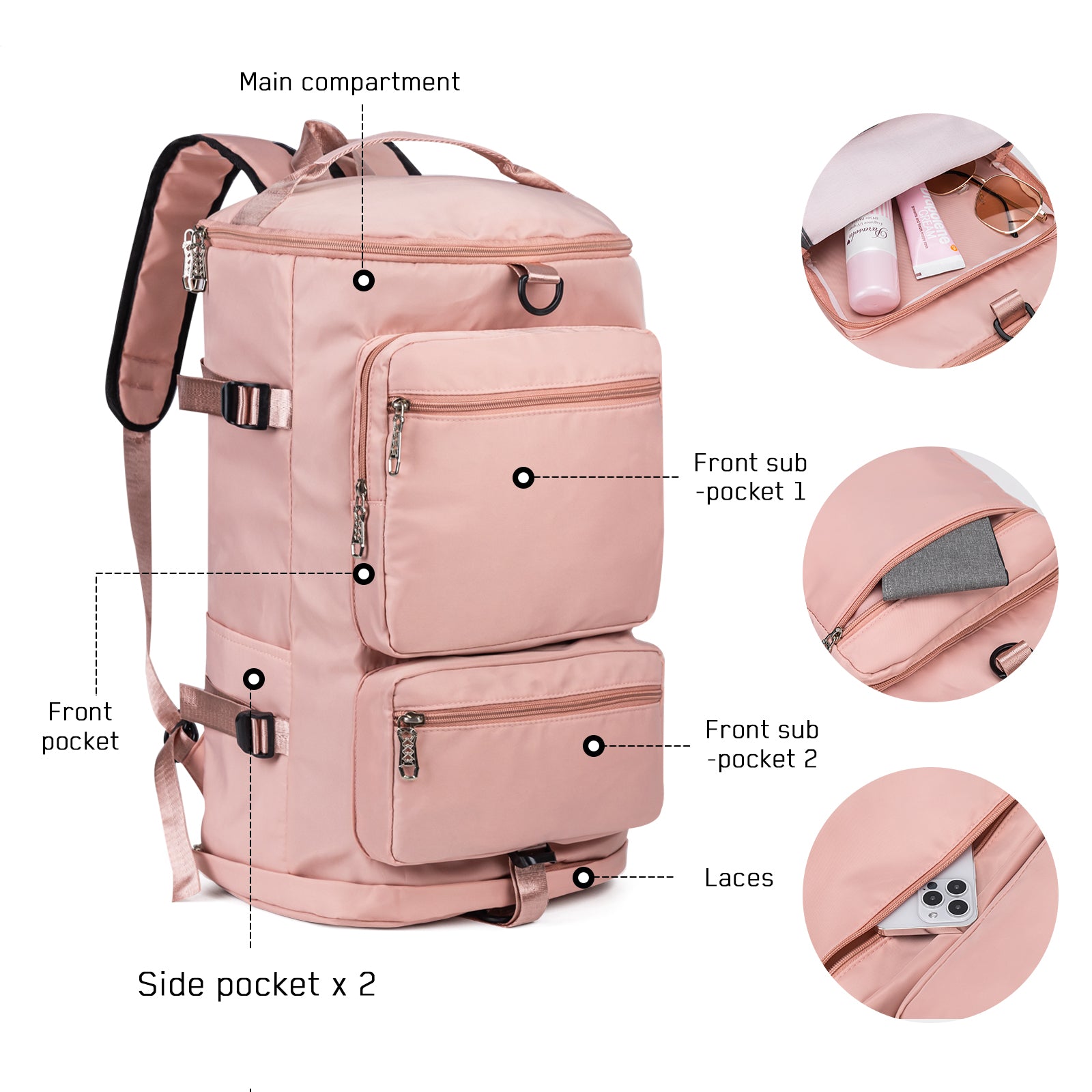 Large Capacity Versatile Duffle Bag Travel Backpack and Gym Bag