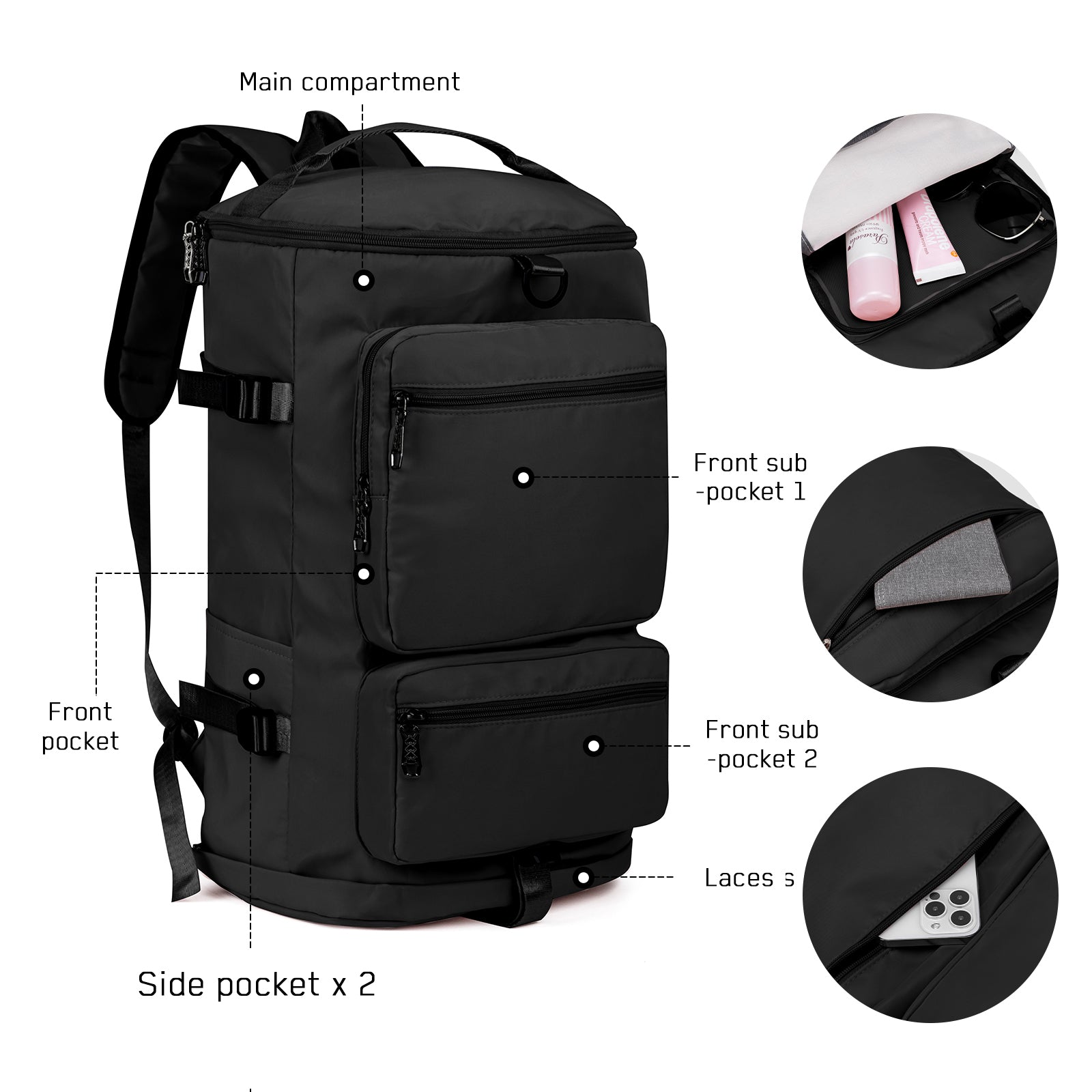 Large Capacity Versatile Duffle Bag Travel Backpack and Gym Bag
