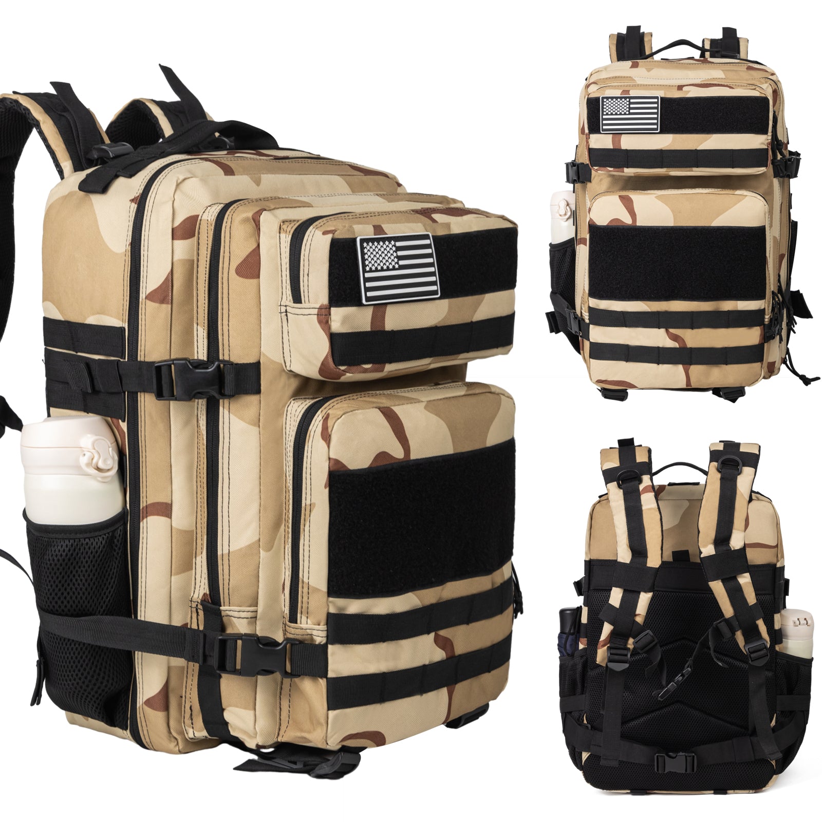 Large Military Tactical Backpack Travel Waterproof