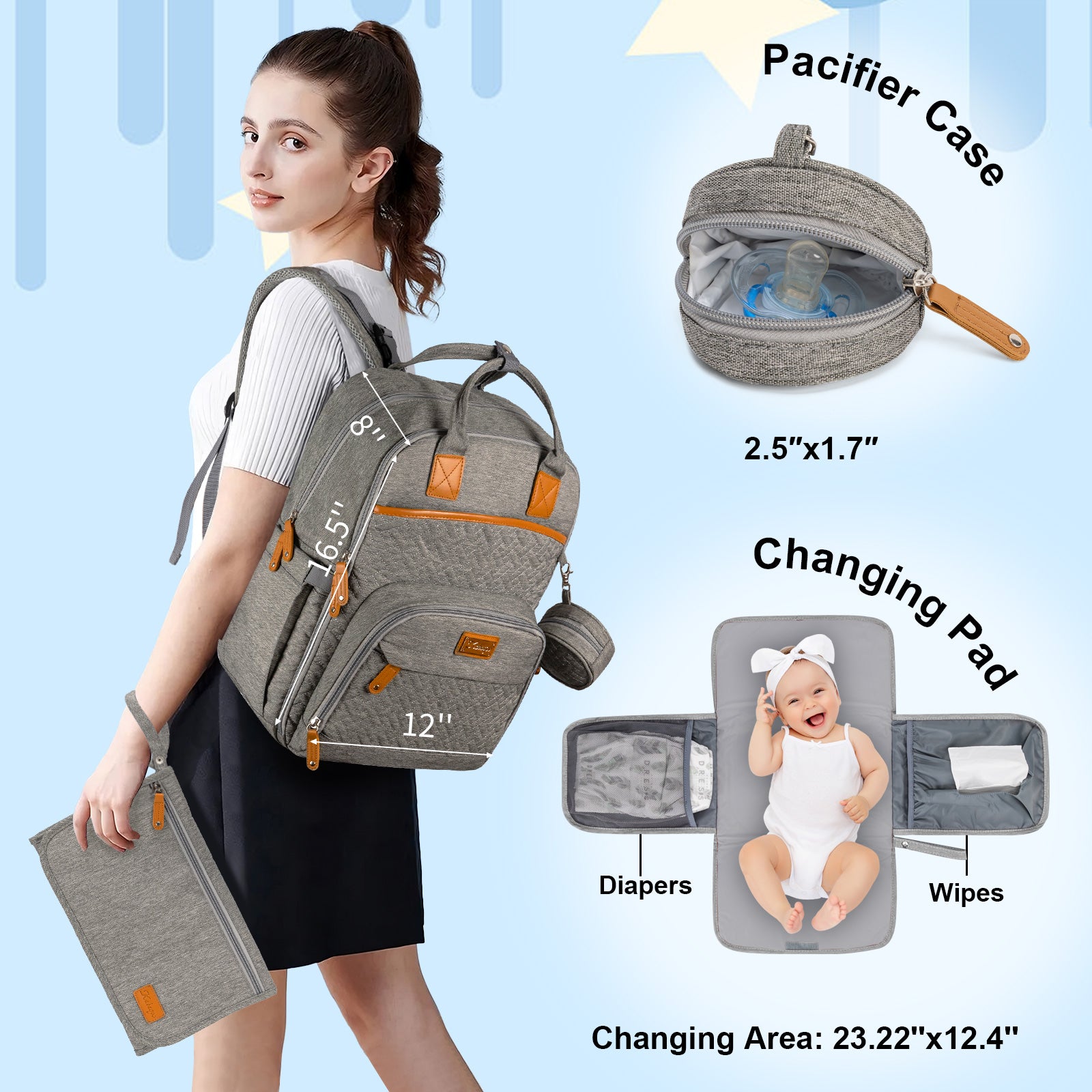 Multifunction Mommy Backpack Baby Diaper BagsMMB-3