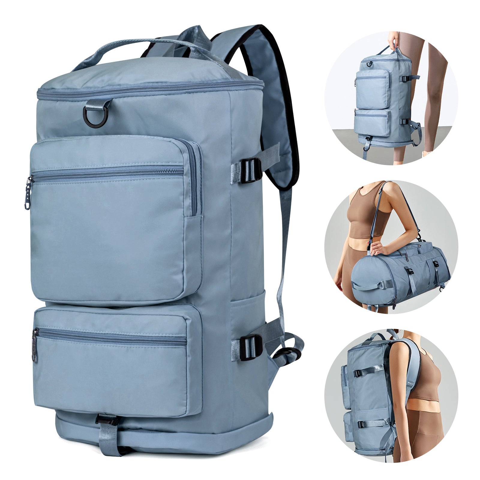 Large Capacity Versatile Duffle Bag Travel Backpack and Gym Bag