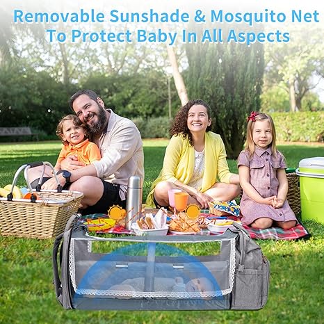 Diaper Bag Backpack with Detachable Changing Station, Large Capacity Baby Diaper Bags for Boys & Girls