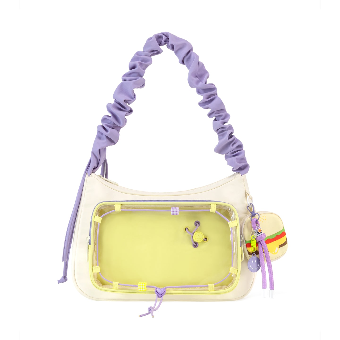 Hamburger Ita Bag Cute Pin Display Purse Backpack Crossbody Shoulder Kawaii Badge