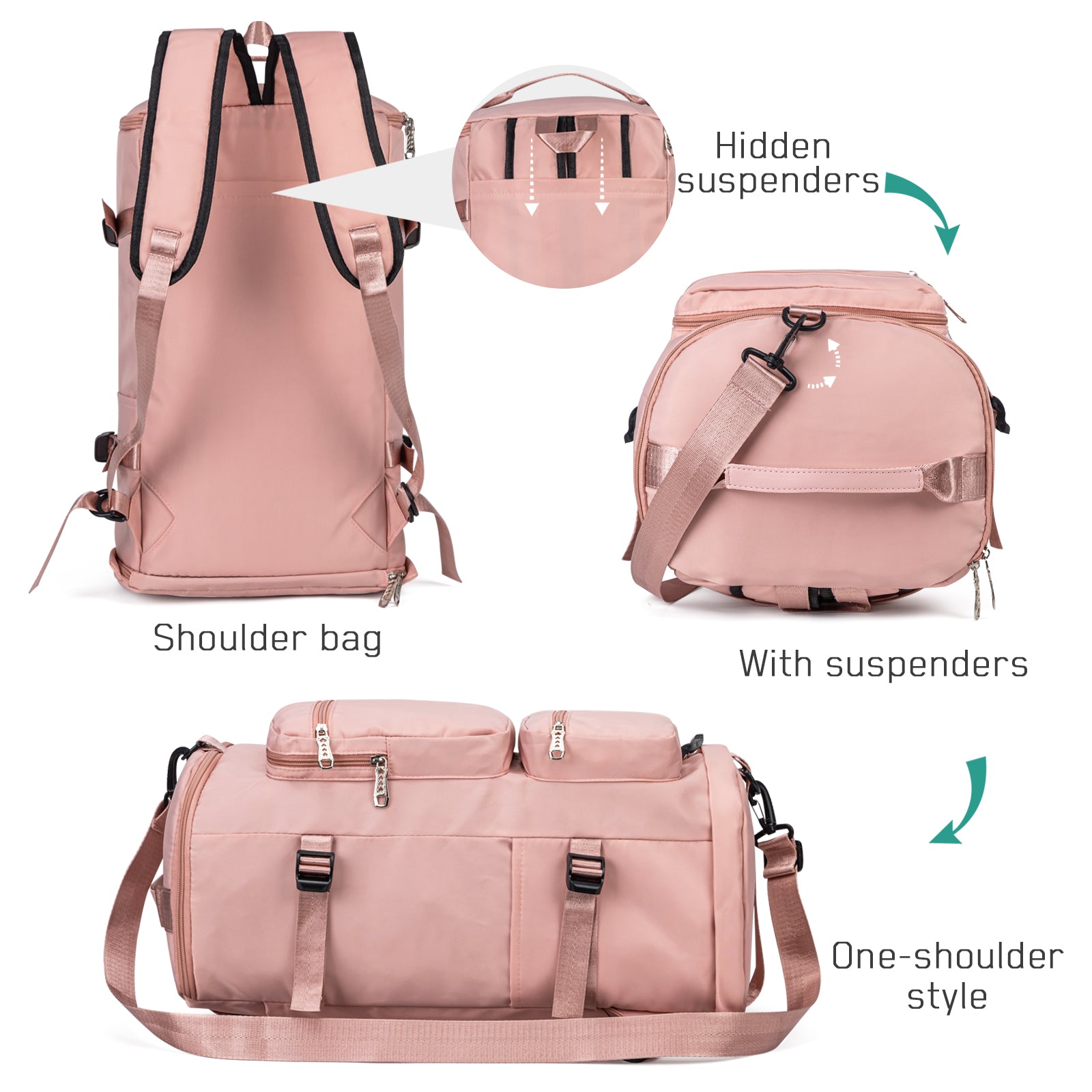 Large Capacity Versatile Duffle Bag Travel Backpack and Gym Bag