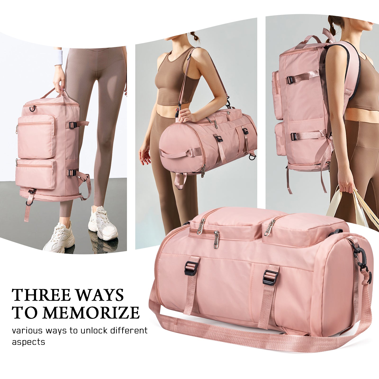 Large Capacity Versatile Duffle Bag Travel Backpack and Gym Bag