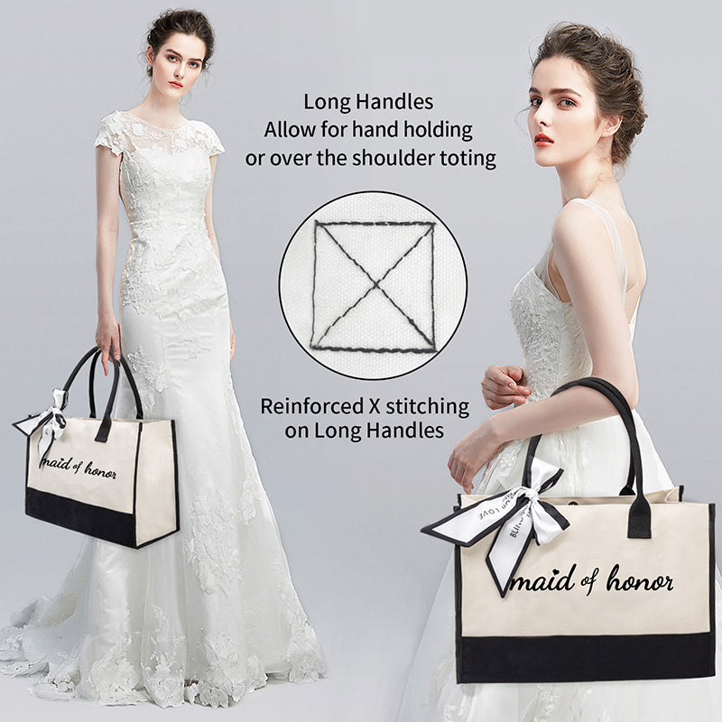 Bride Embroidery Canvas Tote Bag FBD-1