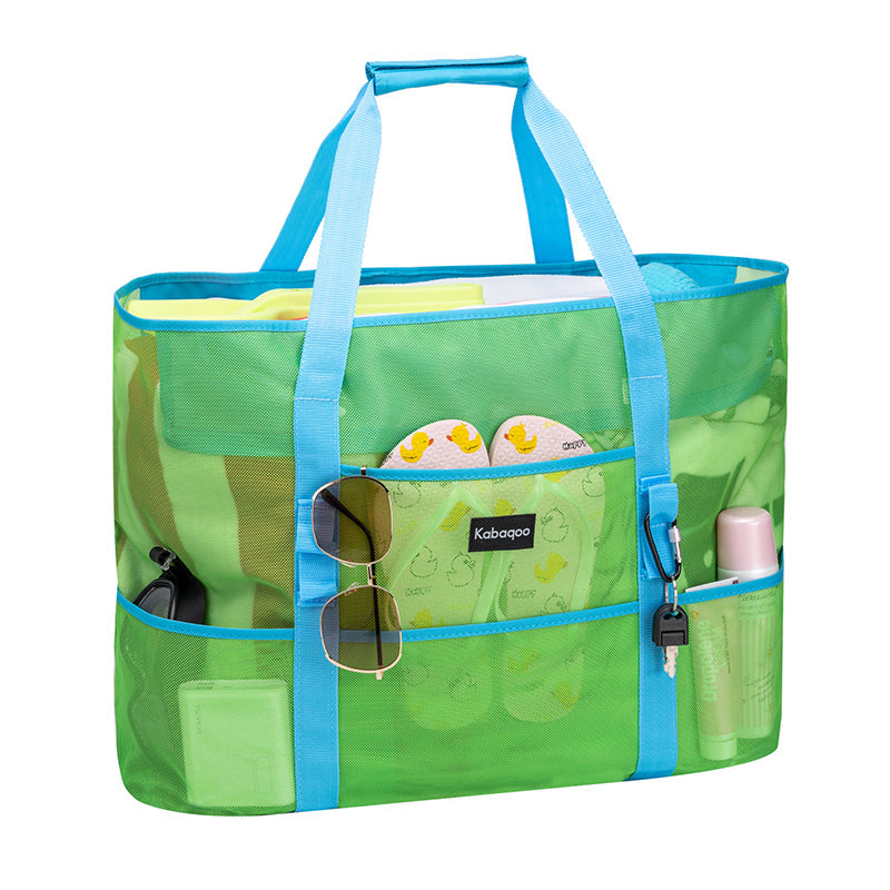 Large Lightweight Solid Mesh Beach Bag with Zipper