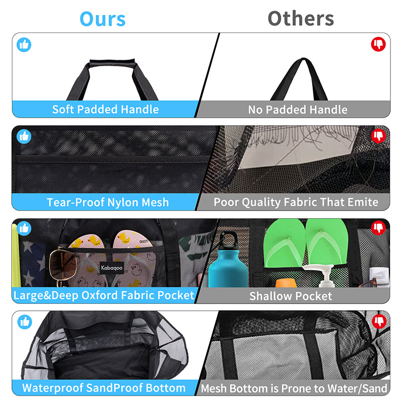 Large Lightweight Solid Mesh Beach Bag with Zipper