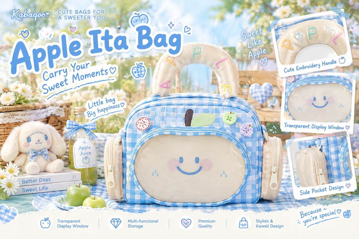 Apple Ita Bag | Kawaii Fruit Pin Display Bag | Kabaqoo