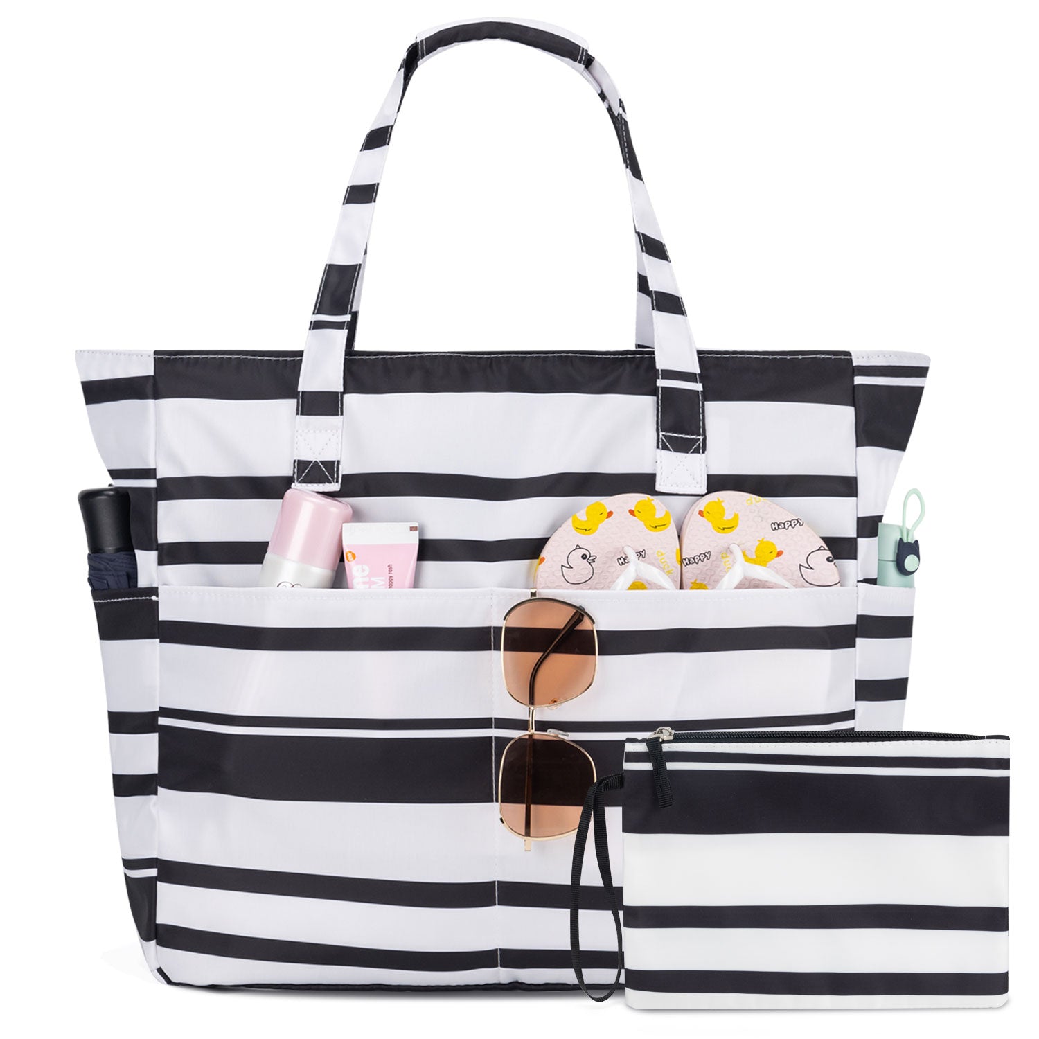 cocoo travel foldable waterproof tote bag carry storage luggage handbag Oversized Waterproof Beach Bag with Zipper & Wet Compartment