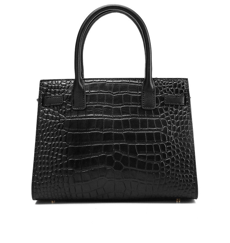Kabaqoo German Light Luxury Women's Handbag — Crocodile-Embossed Cowhide Shoulder & Crossbody Bag — Stylish & Trendy Gift for Mom