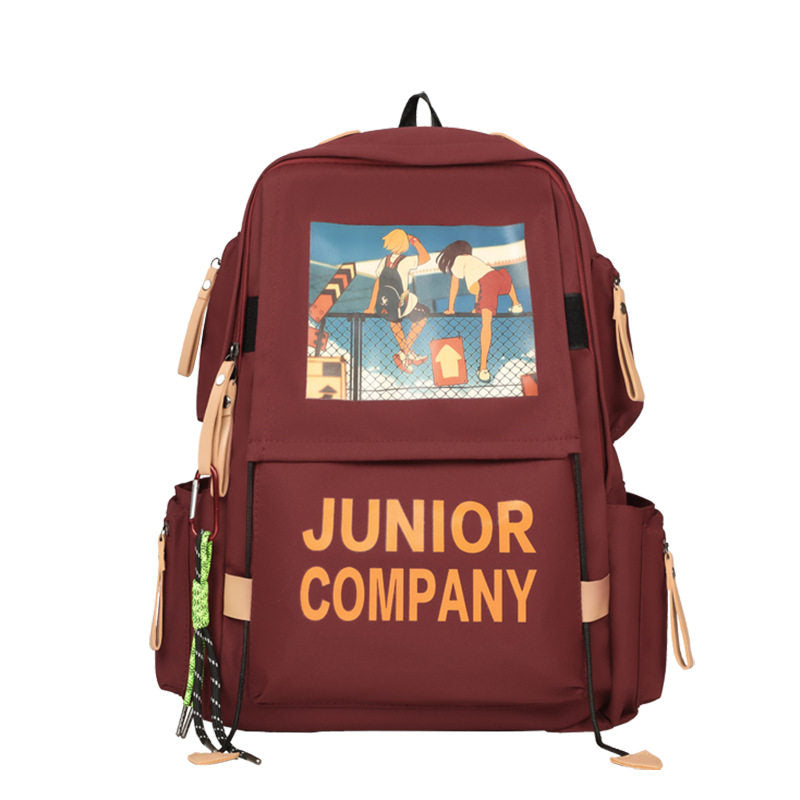 Kabaqoo German-style Red Backpack for Female Students
