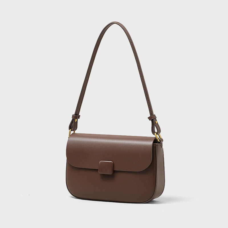 Kabaqoo German Women's Tofu Bag Summer New Style Crossbody Shoulder Bag, Small Square Bag, Genuine Leather, High-Quality Shoulder Bag