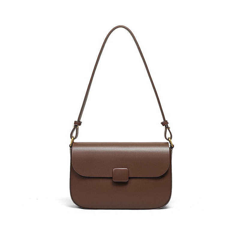 Kabaqoo German Women's Tofu Bag Summer New Style Crossbody Shoulder Bag, Small Square Bag, Genuine Leather, High-Quality Shoulder Bag
