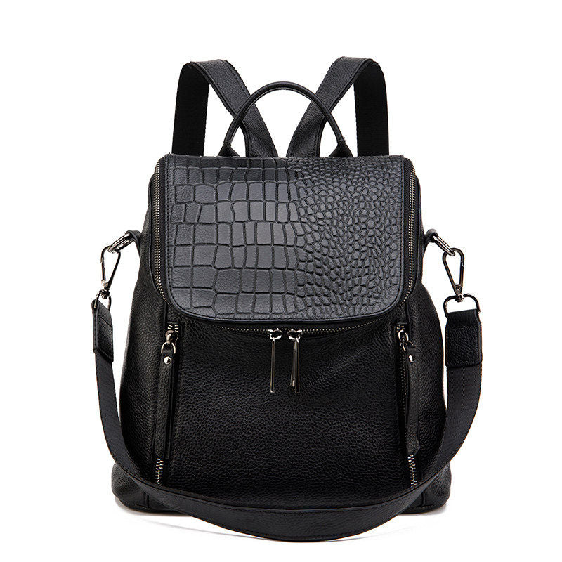 Kabaqoo German Women's Backpack, New Fashionable Genuine Leather Top Layer Cowhide, Convenient Backpack for Commuting to Work