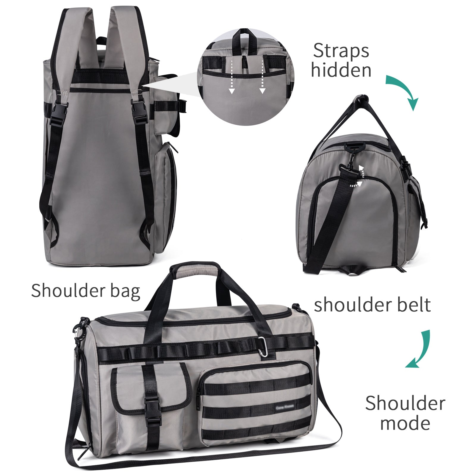 Large Capacity Weekend Travel Bag Handbag Backpack