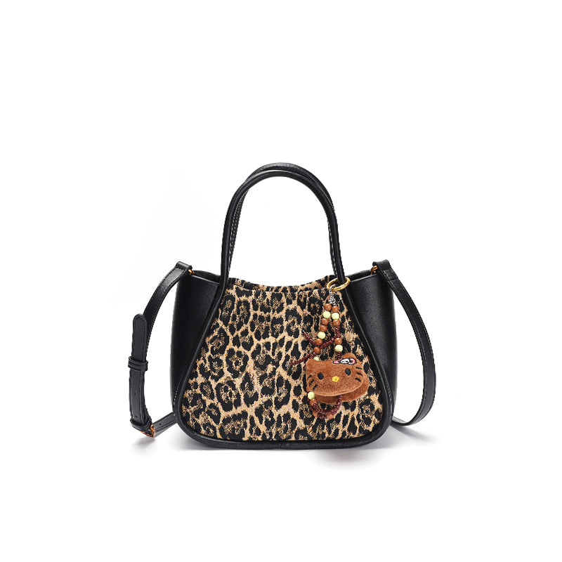 Sweet and Cool Leather Leopard Print Crossbody Bag