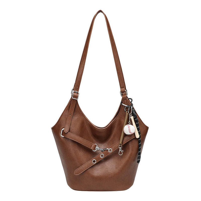 Trendy Leather Shoulder Tote Bag