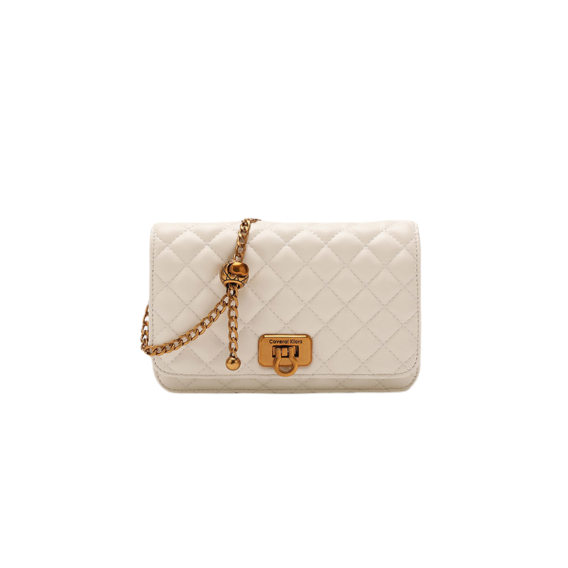 Leather Diamond Chain Shoulder Crossbody Bag