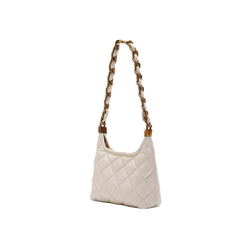 Leather Diamond Chain Shoulder Crossbody Bag