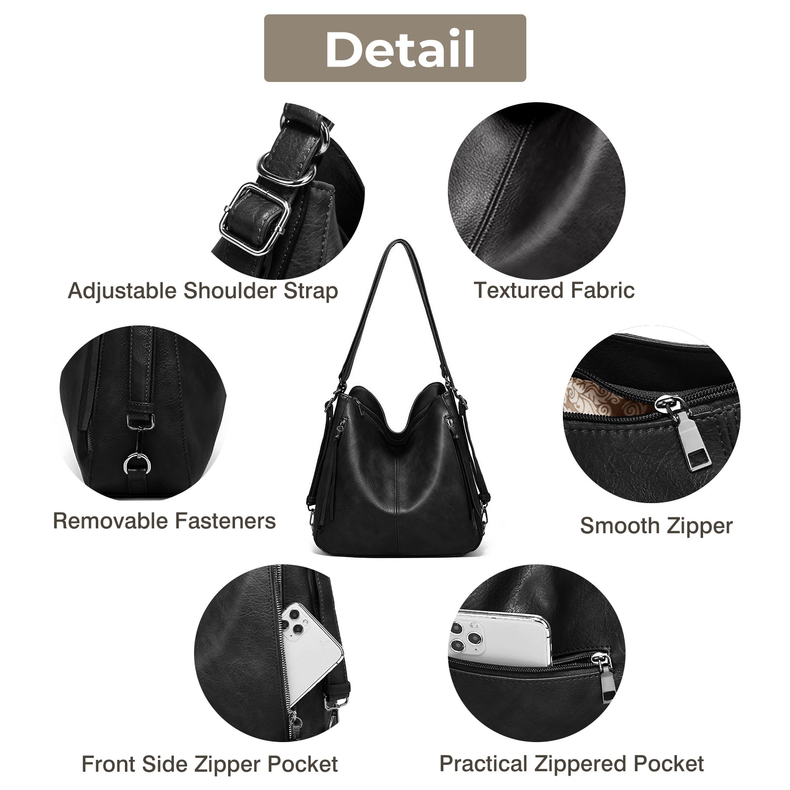 Leather Tote Handbags for Women 3pcs Set