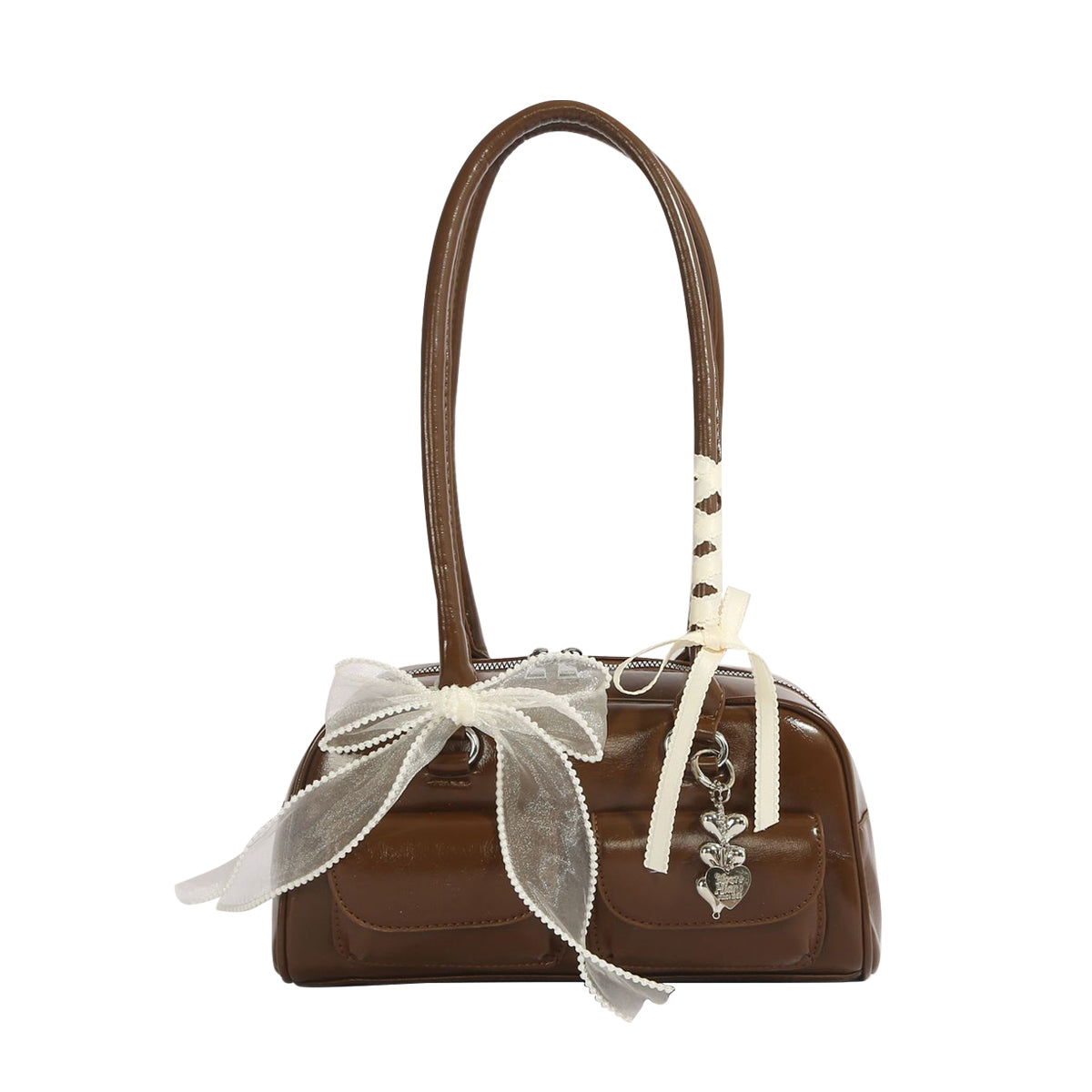 Yunjin Inspired Mini Bowling Bag for Women – Korean Style Shoulder & strap and carrying detail