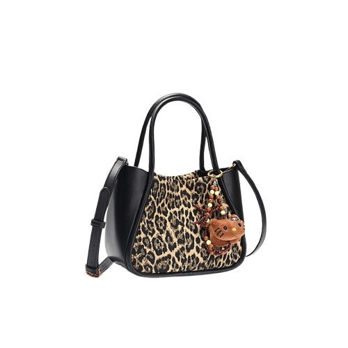 Sweet and Cool Leather Leopard Print Crossbody Bag