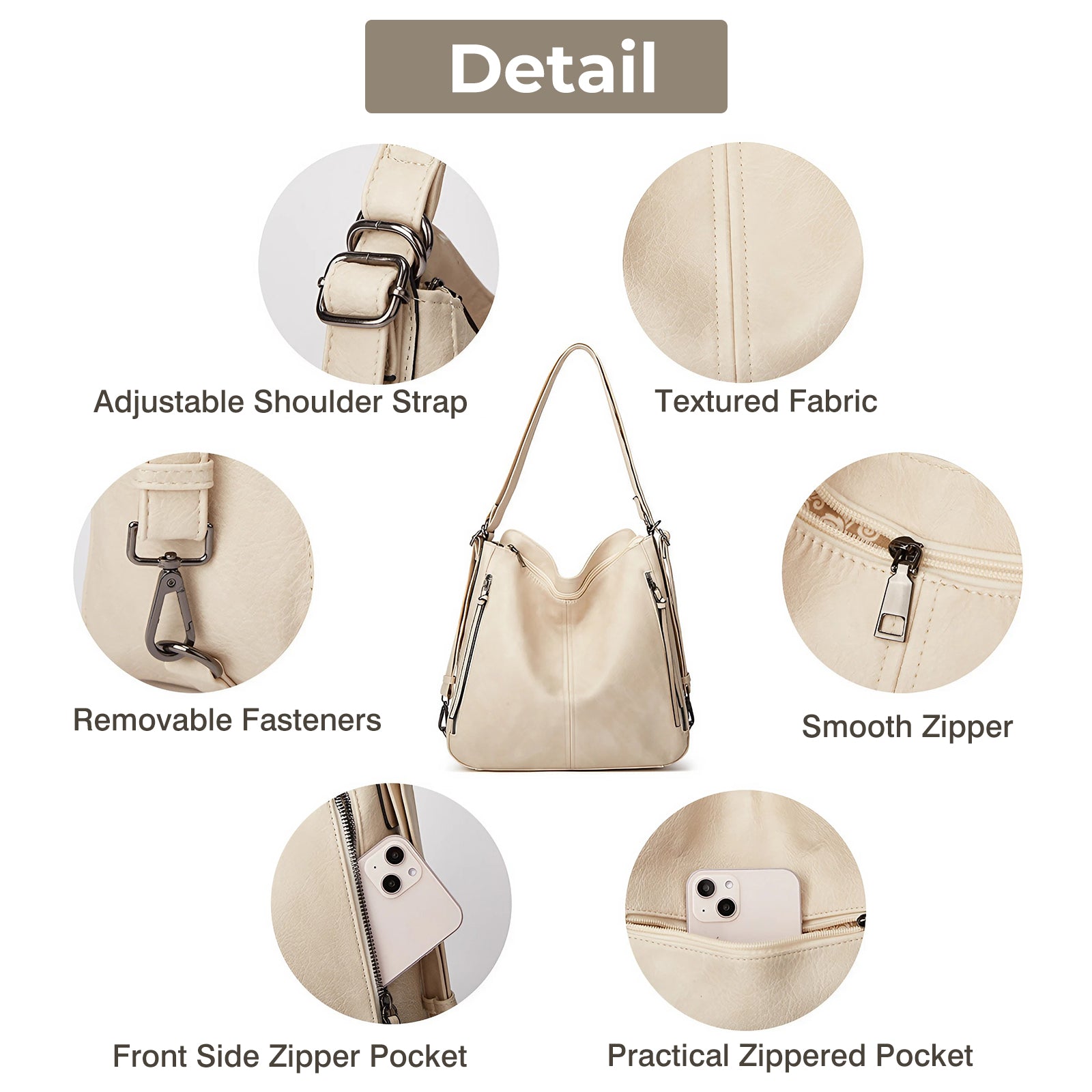 Leather Tote Handbags for Women 3pcs Set