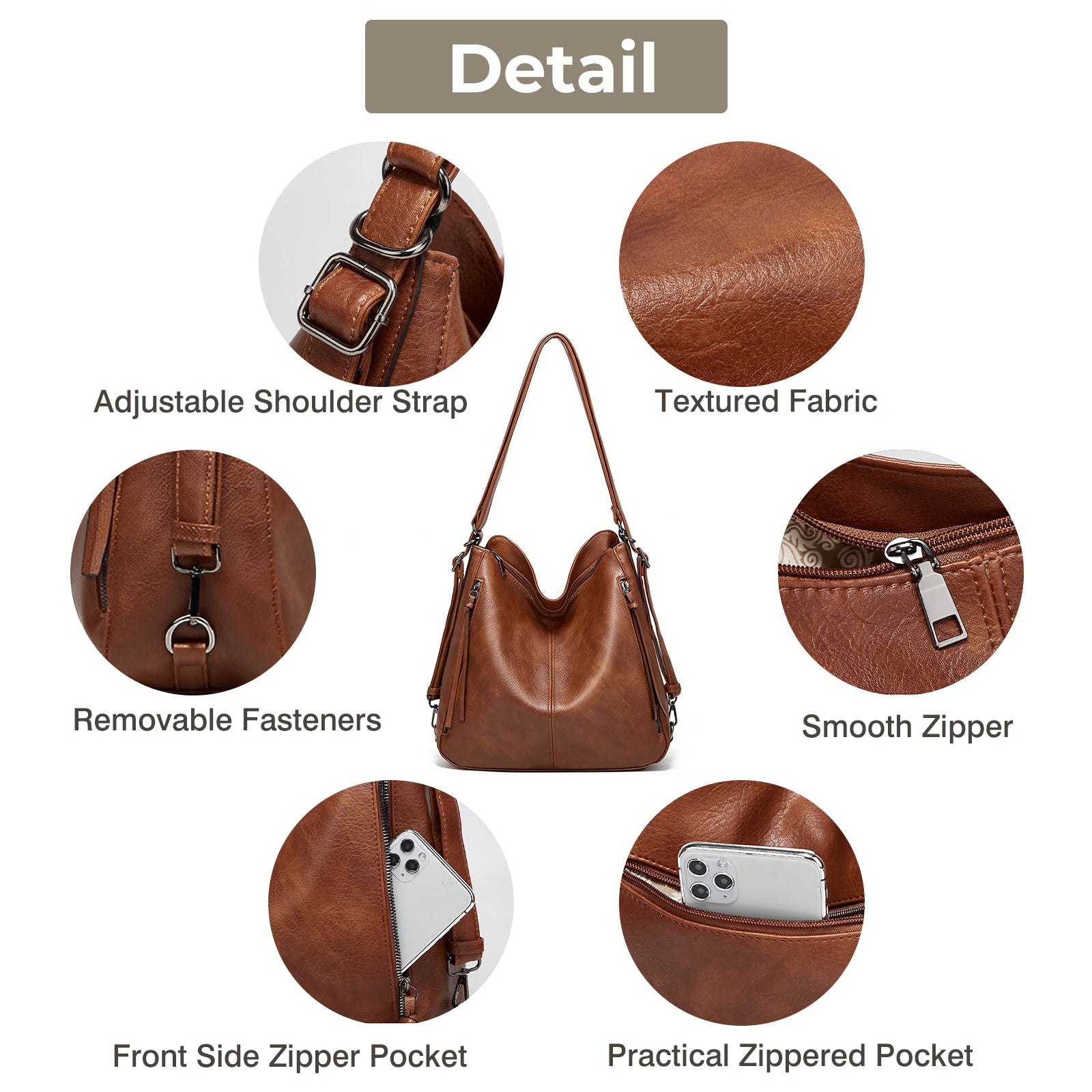 Leather Tote Handbags for Women 3pcs Set