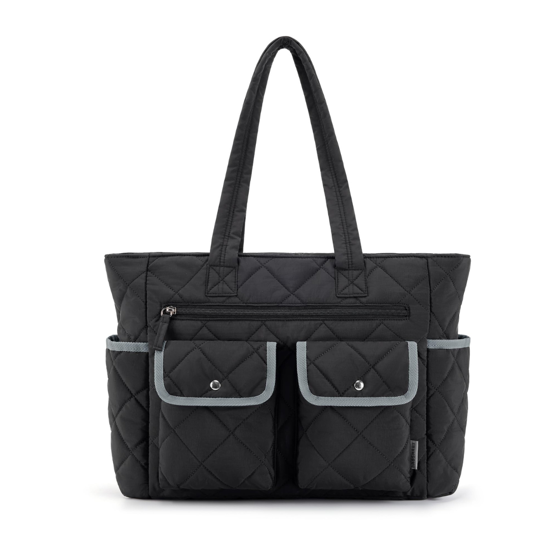 Large Quilted Tote Bag- Multi-Purpose Work and Travel Bag