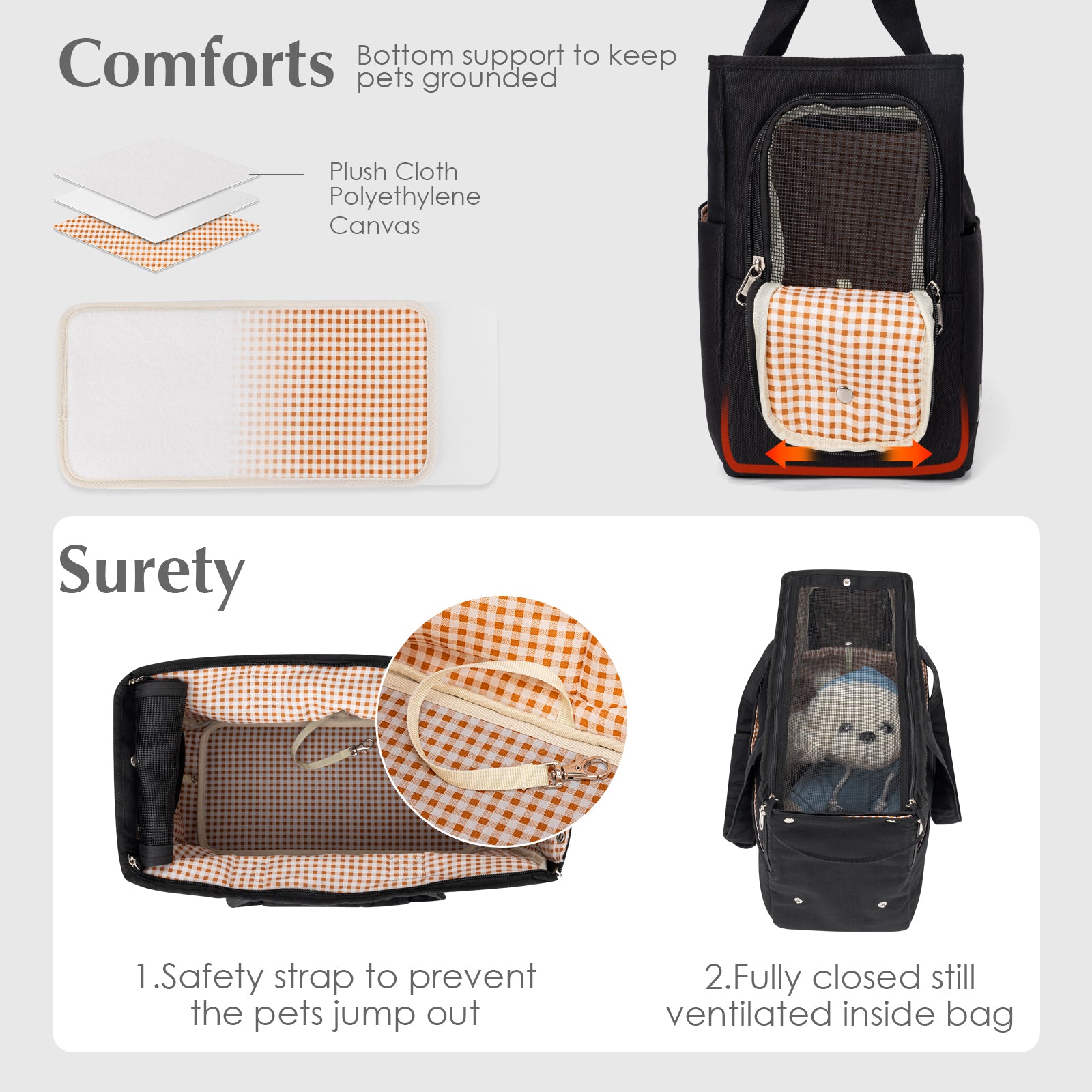 Small Dog Carriers Tote bag Dogs Portable Pet Carrier bag