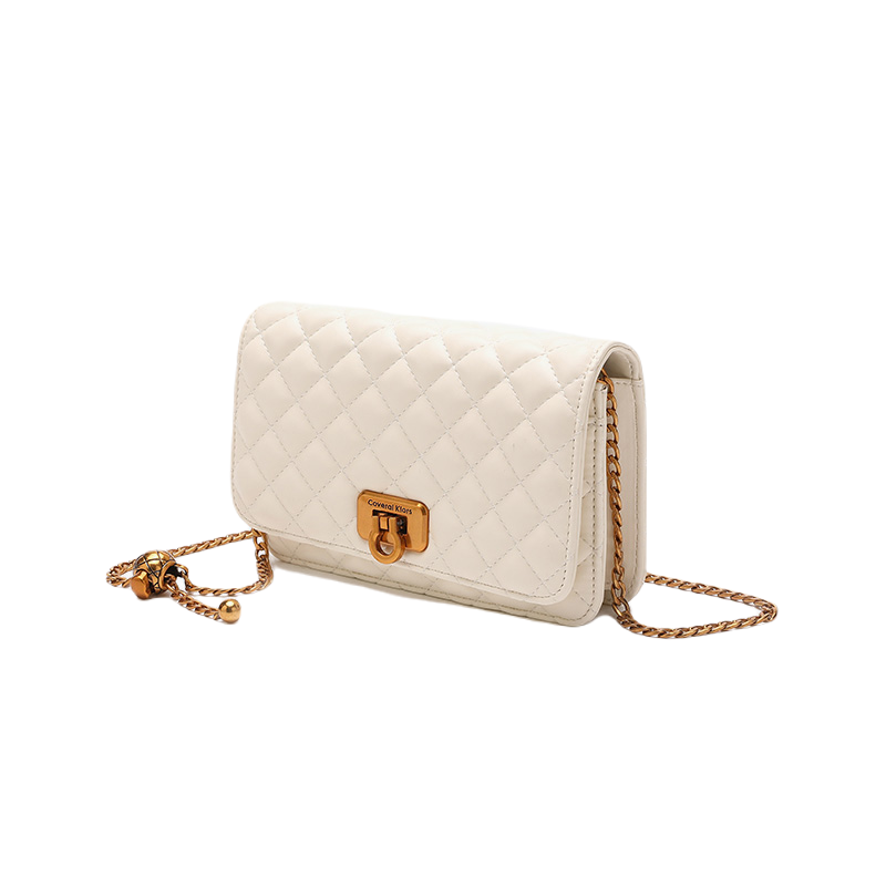 Leather Diamond Chain Shoulder Crossbody Bag