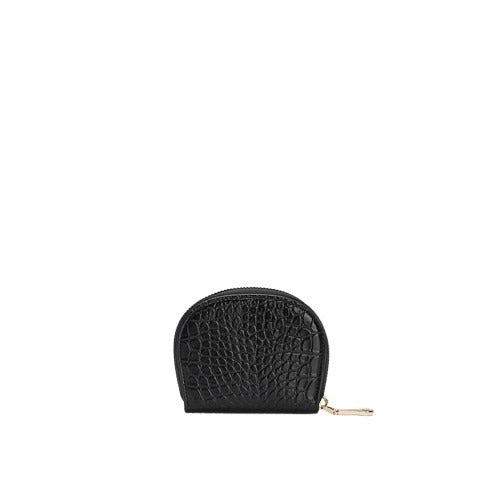 Zipper Crocodile Patterned Leather Card Holder