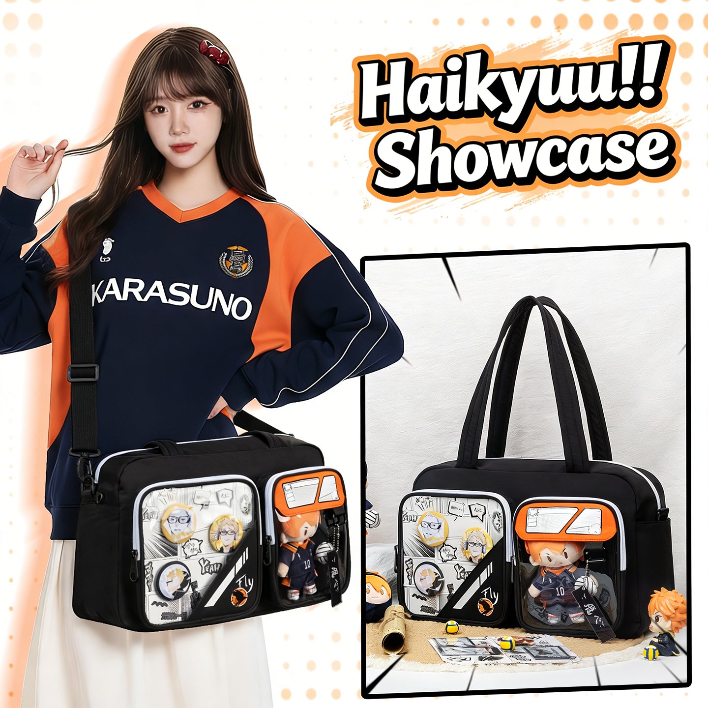 【Blazing Heart】Karasuno Volleyball Anime Crossbody Messenger Ita Bag
