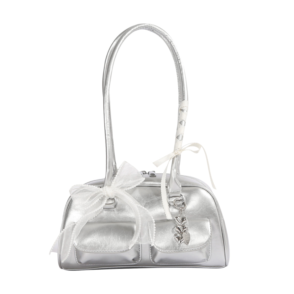 Yunjin Inspired Mini Bowling Bag for Women – Korean Style Shoulder & side view and hardware detail