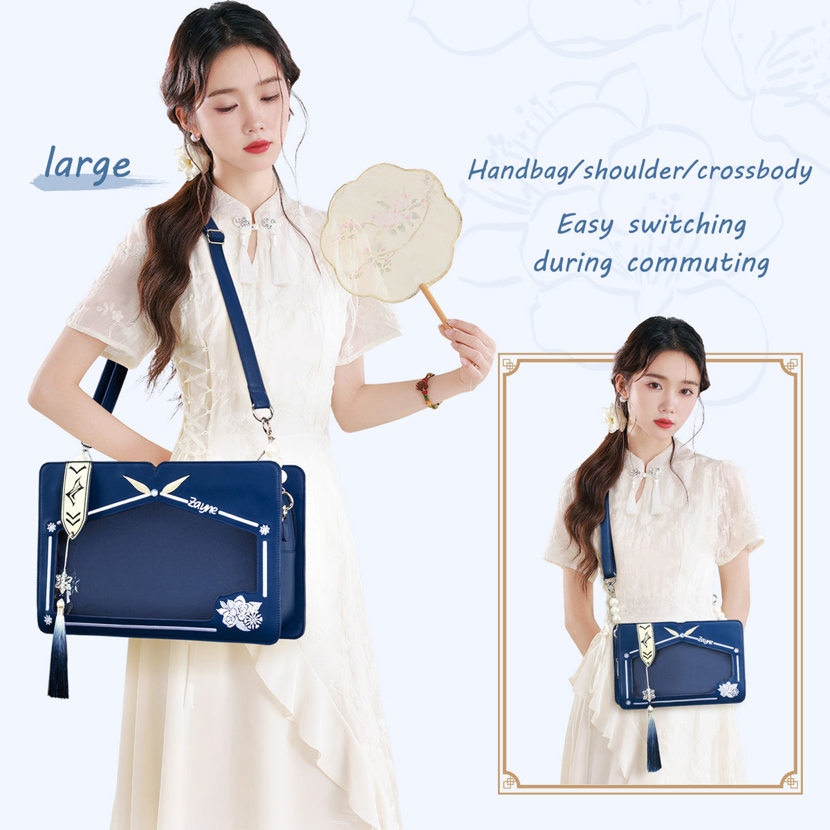 Moli Ita Bag styled as a handbag, shoulder bag and crossbody bag