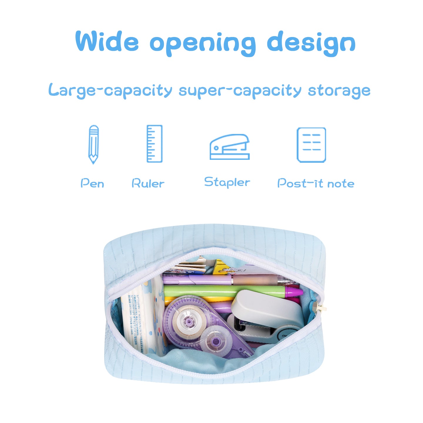 Little Conch Happy Puppy Pencil Case Light Blue