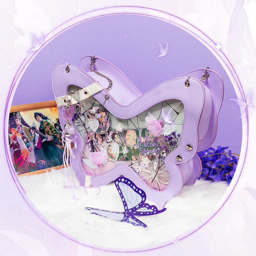 Butterfly-shaped ita bag interior storage and daily essentials view